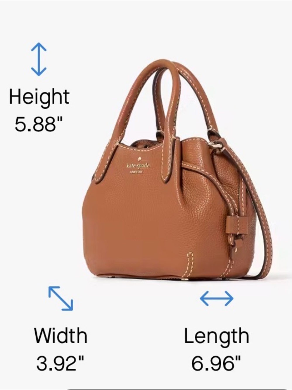 Kate Spade Dumpling Mini Satchel in Warm Gingerbread Leather Crossbody Like New! - Picture 6 of 12